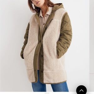 Convertible Quilted Faux-Shearling Jacket Light weight